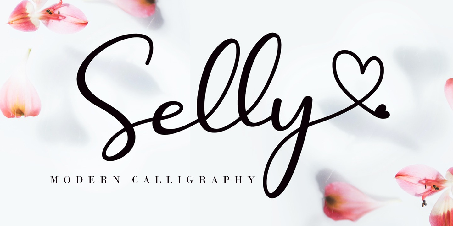 Przykład czcionki Selly Calligraphy